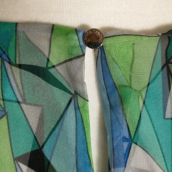 Vince Camuto Sleeveless Hi Low Chiffon Top Women's Sz XS Multicolor Print Lined - Picture 9 of 11